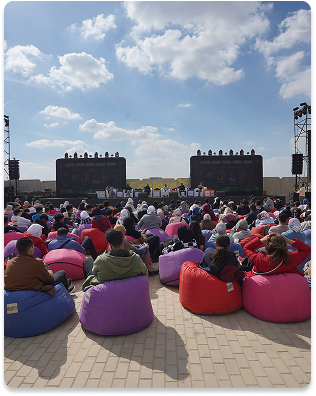 Stage with a presentation during the event